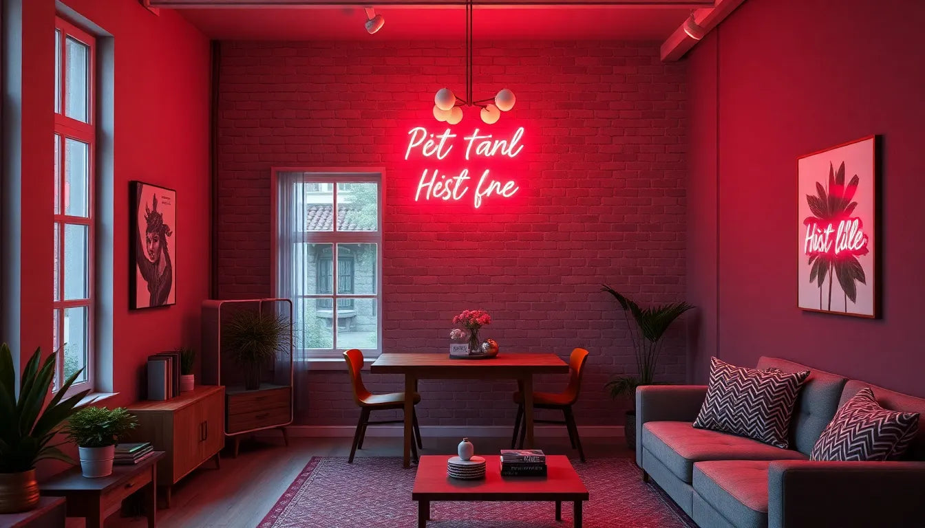 neon lys til væg: skab stemning og stil i dit hjem - Illustration