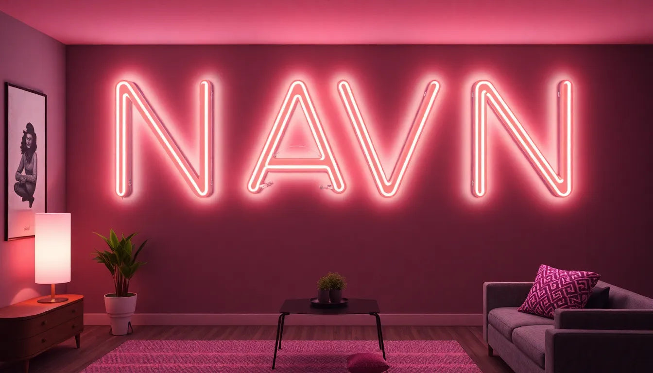 neon skilt med navn: gør dit rum personligt og unikt - Illustration