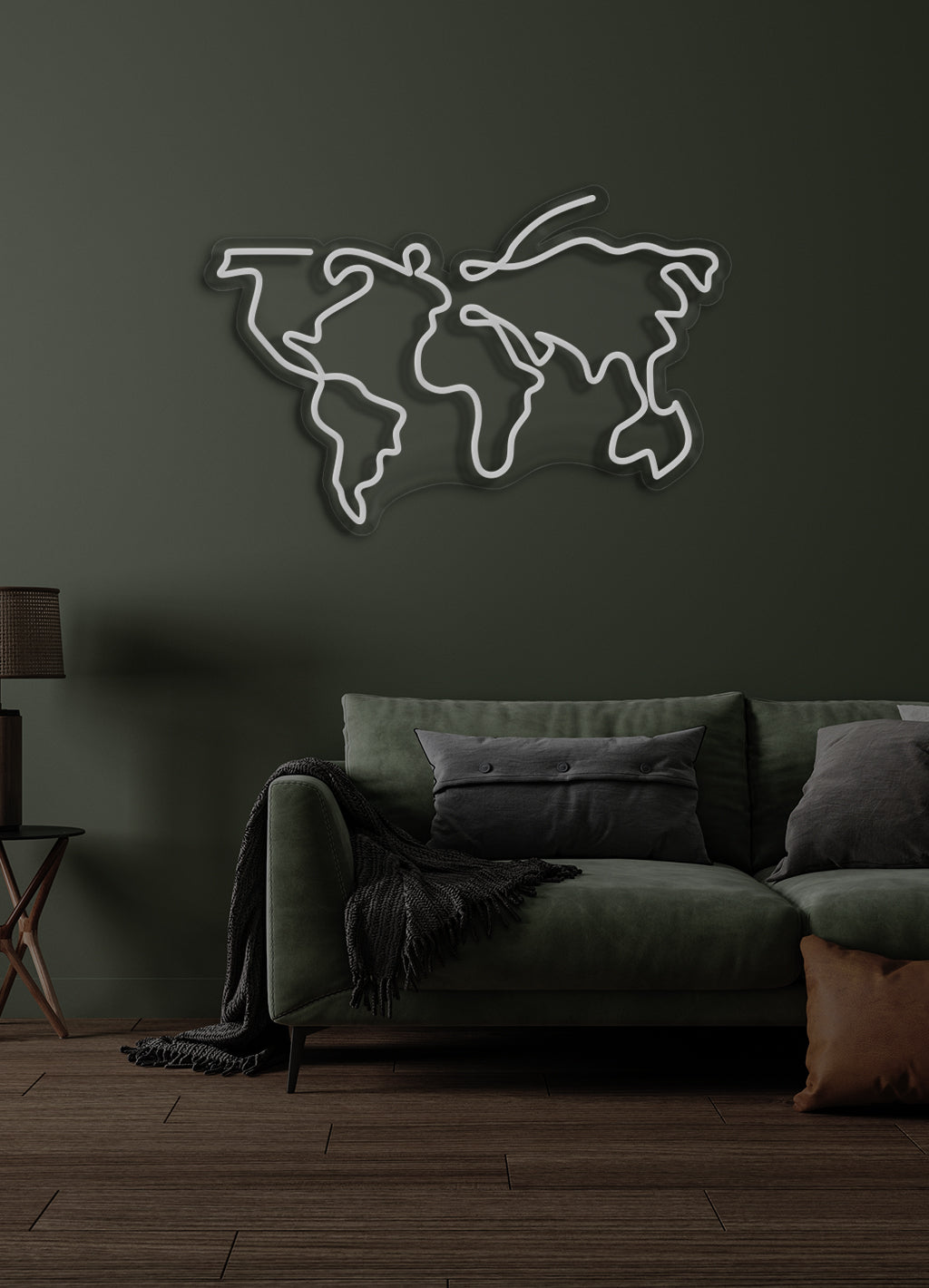 World map  - LED Neon skilt