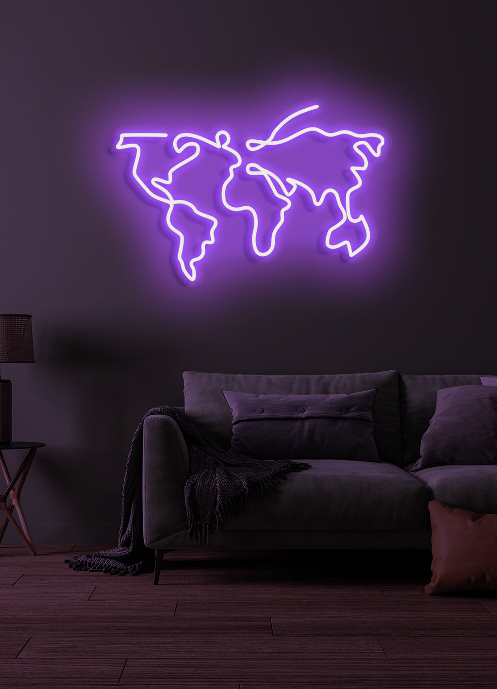 World map  - LED Neon skilt