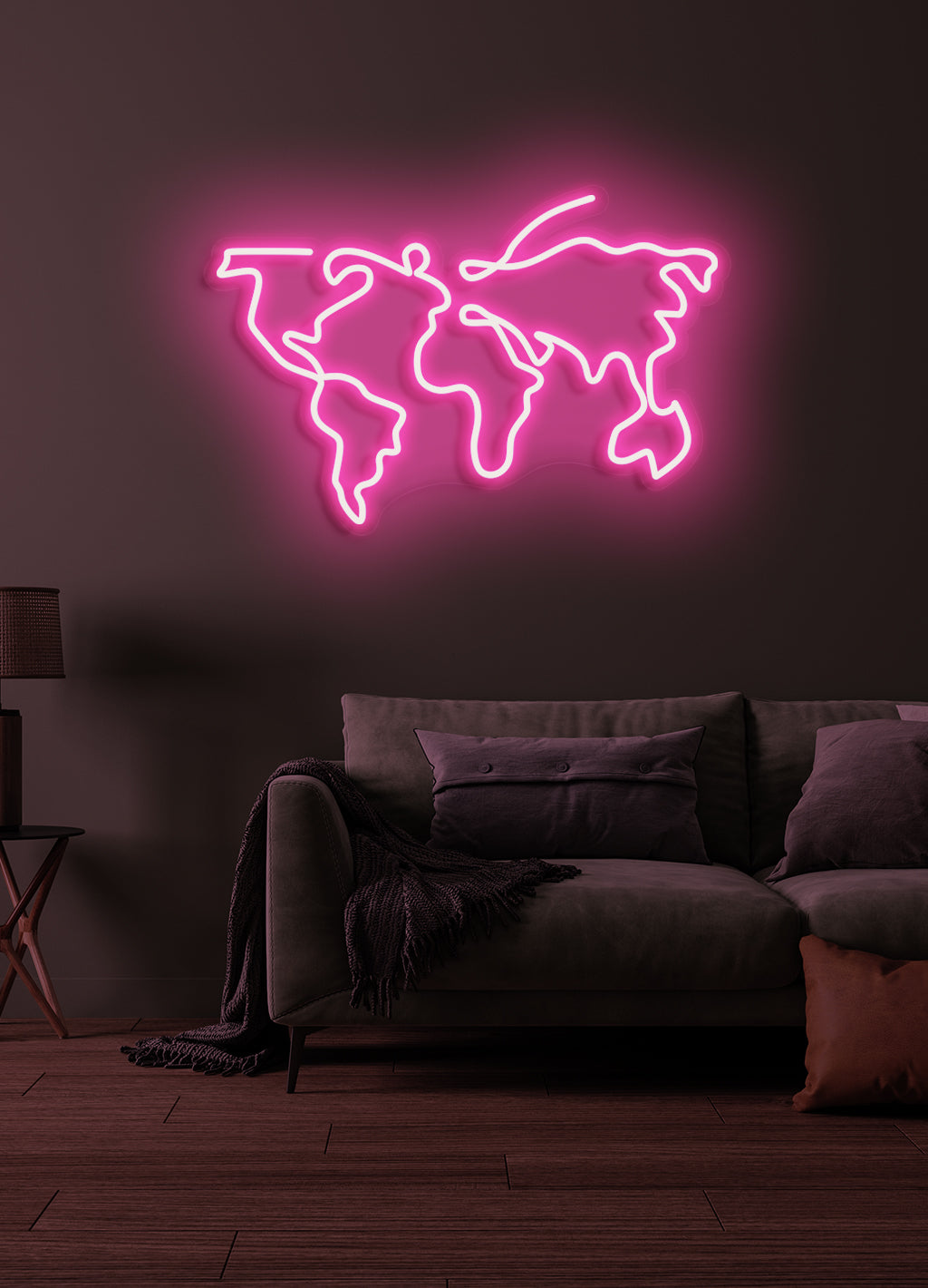 World map  - LED Neon skilt